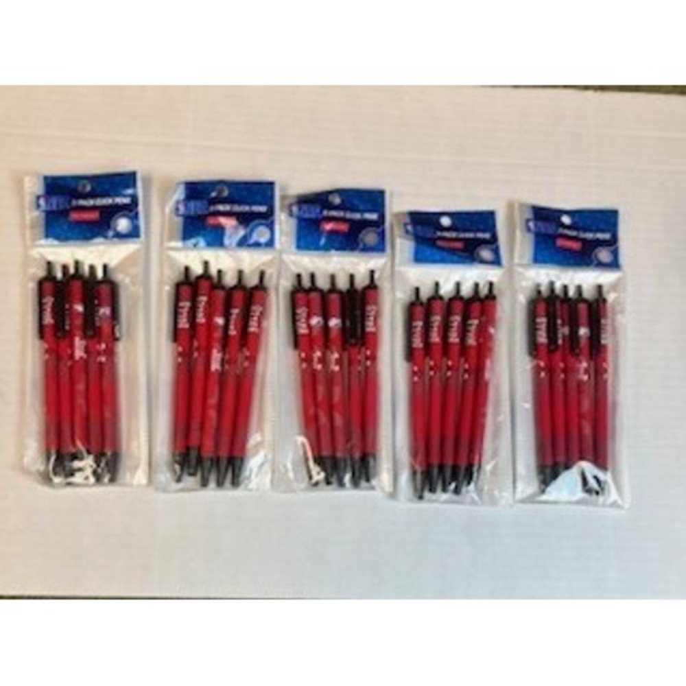 Chicago Bulls NBA 5-Pack Click Pens Red‎ Black Retractable Ballpoint 5 Packs